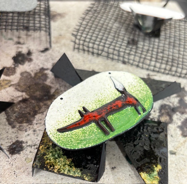 Foxy enamel in work.jpg